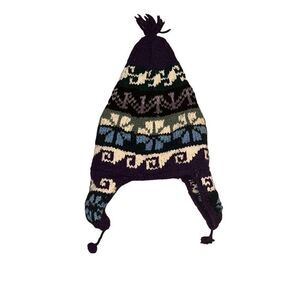 Vintage Rev Wear Unisex Multicolor Fair Isle Wool Peruvian Earflap Winter Hat
